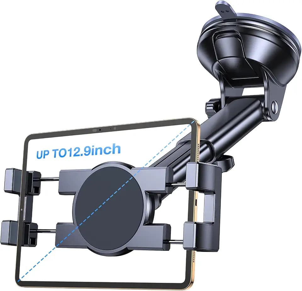 Tablet Holder for Car iPad Holder for Car【Windshield+Dash】Suction Cup ipad Mount for Truck Stand【360° 】Tablet Car Mount soporte de telefono para carro for All 4.7"-12.9" Apple iPad Samsung Galaxy Tab