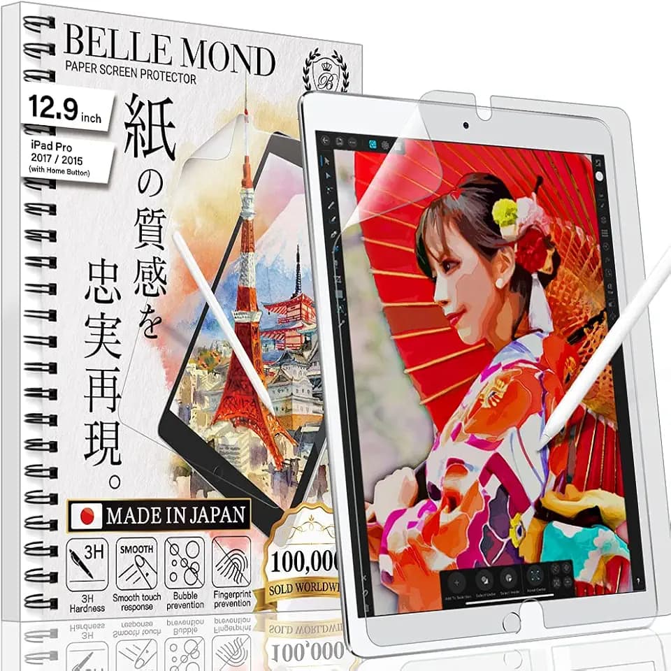 Bellemond, Displayschutzfolie für iPad Pro 9,7 Zoll 11 12,9 Mini 4/5 und 10,5 Paper-Feel: Schreiben, Zeichnen Skizzieren Sie mit Apple-Stift wie auf hochwertigem Papier - Apple 2 Stück, hergestellt