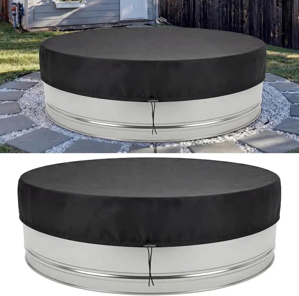 Mindsoft 6 ft Round Stock Tank Pool Cover, 210D Oxford