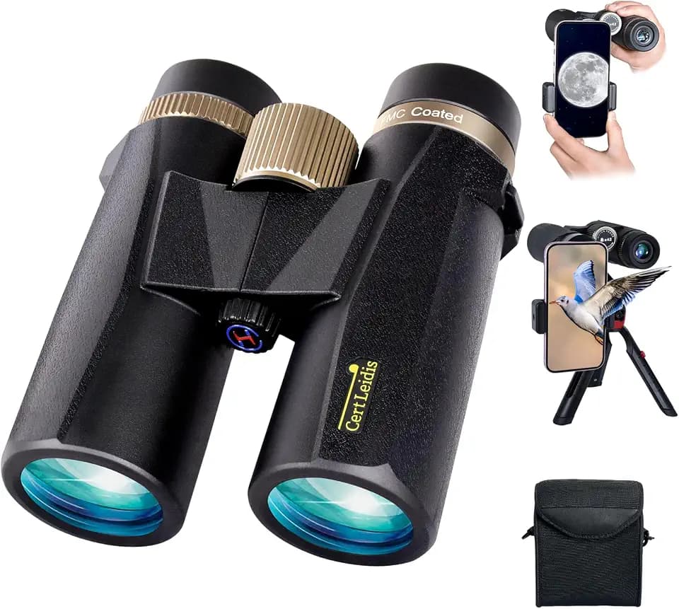 HD 8x42 Binoculars for Adults High Powered Phone Adapter Tripod
