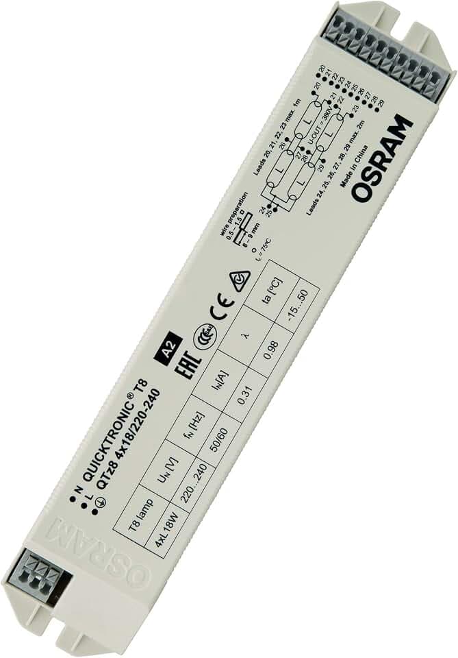 OSRAM Lamps elektronisches Vorschaltgerät (EVG), QUICKTRONIC QTz8, EVG LL/KLL non-DIM, QTZ8 4X18/220-240 4008321863362 Weiß
