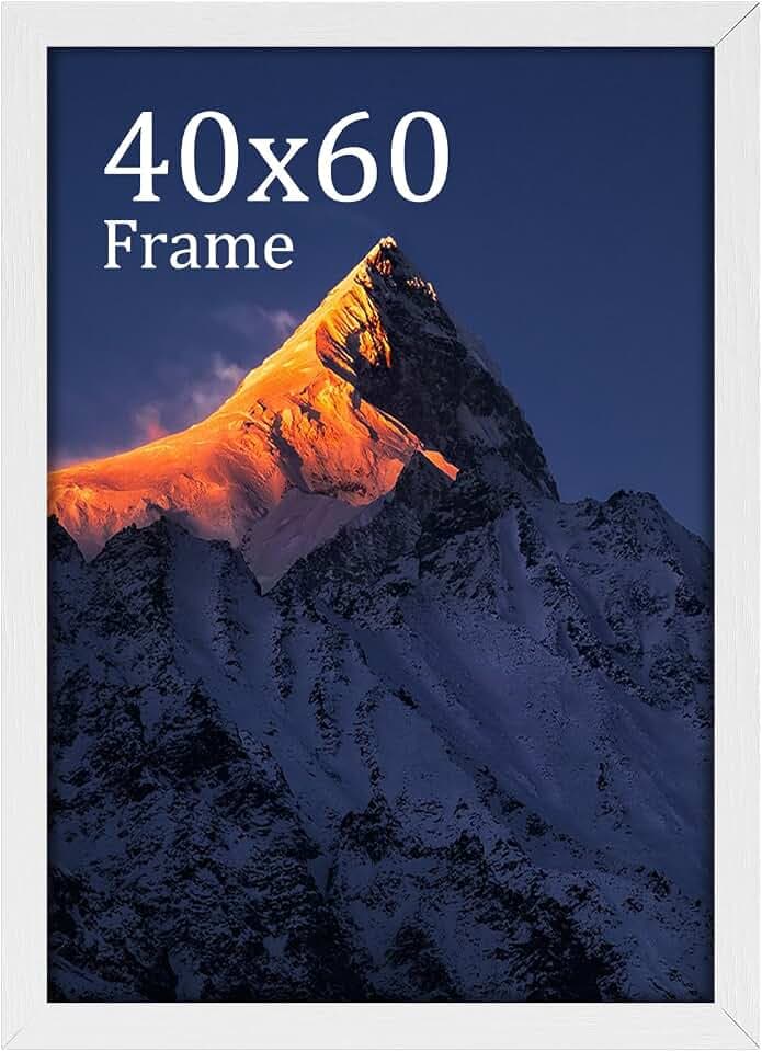 wyewye Bilderrahmen 40x60, MDF Holz Bilderrahmen Din 40x60 Weißer, Rahmen mit Acrylglas - zum vertikalen oder horizontalen Aufhängen, für Fotos, Poster, Puzzles