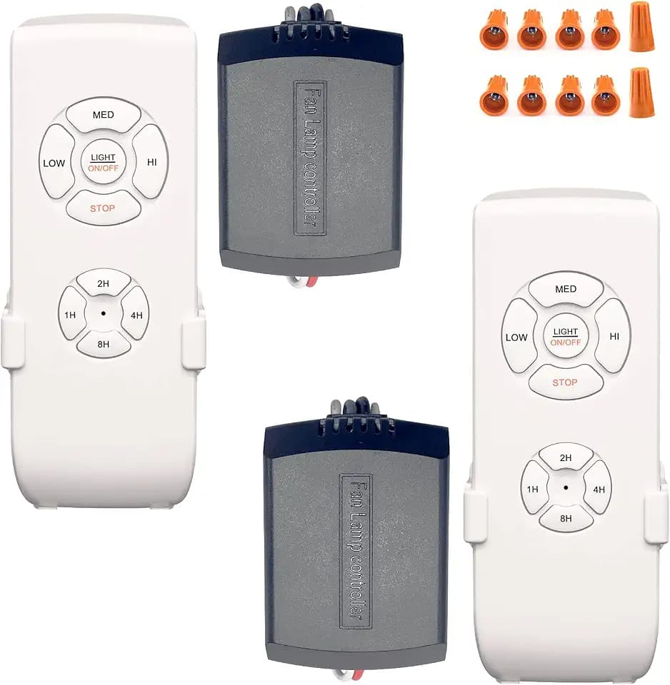 Humpptom 2 Pack Fan Remote Control Kit, Small Size Receiver Ceiling Fan Remote Control Control for Hunter/Harbor Breeze/Westinghouse/Honeywell/Other Ceiling Fan Humpptom Small Size