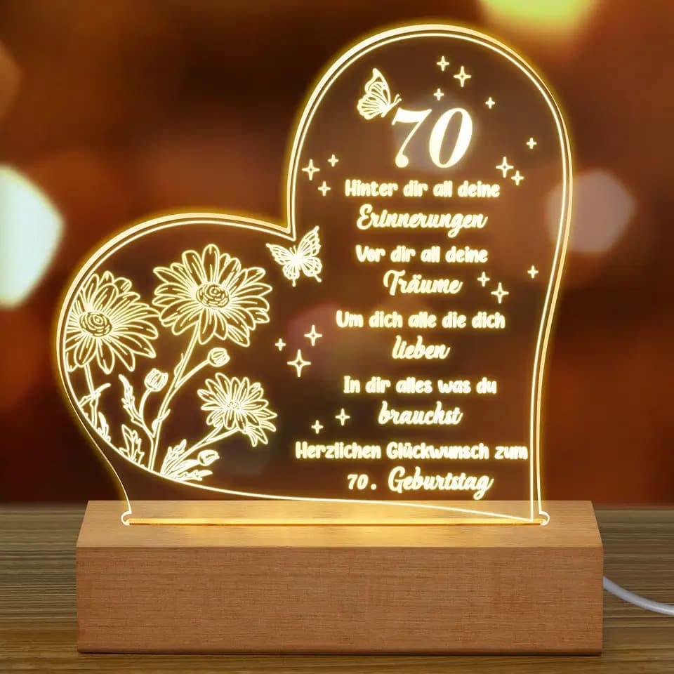 Geschenk Geburtstag Frauen und Männer, 70. Geburtstag