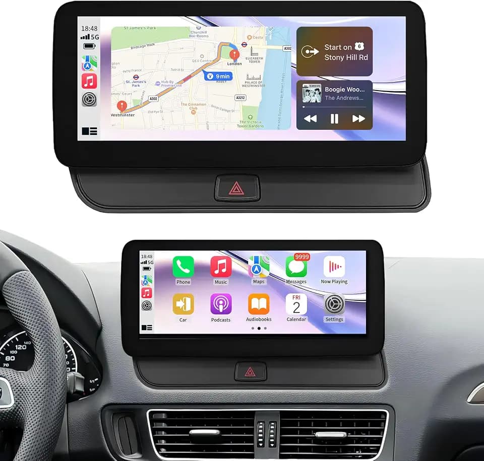 10.25 Inch Touchscreen for Audi Q5 (2009-2017) with 3GMMI Wireless CarPlay/Android Auto, Car Radio Receiver, Multimedia, Bluetooth, Car Stereo, Navigation