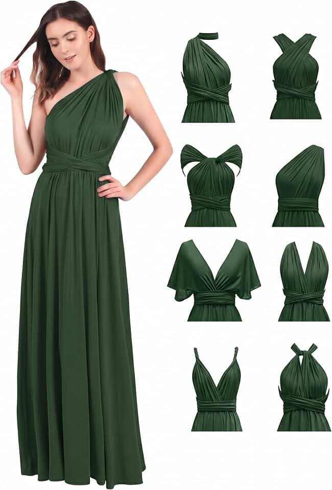 Odizli Abendkleid Lang Damen Sexy Rückenfreies Multiway Bandage Wickelkleid Festlich Brautjungfernkleider Party Ballkleid