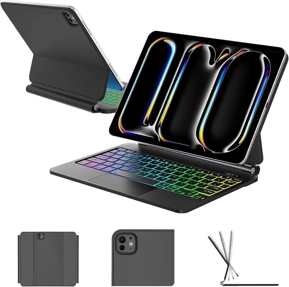 Keyboard Case for iPad Air 13(M3/M2)and iPad Pro 12.9(6th/5th/4th/3rd Gen)