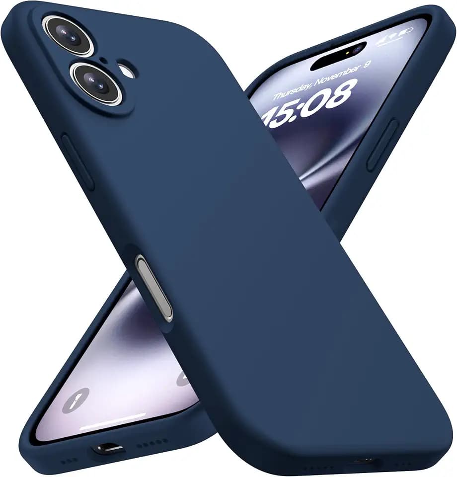 CellEver Heavy-Duty Silicone Case for iPhone 16 [Camera Protection] [Anti-Oil Coating] Military Drop Protection, Soft Scratch-Free Interior, Navy Blue