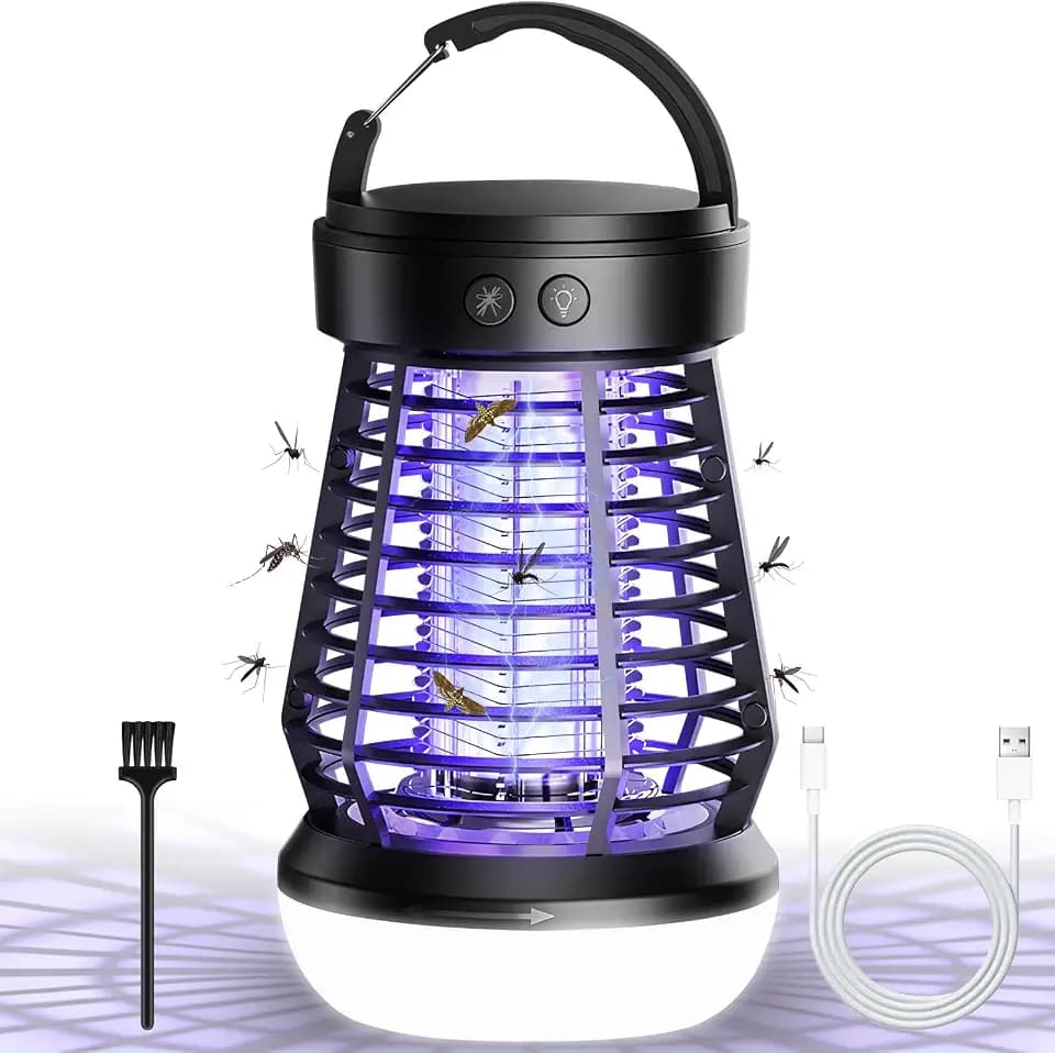 Insektenvernichter Elektrisch, Tragbare Insektenvernichter, UV Elektrischer Mückenlampe, Wasserdichter Mückenfalle Elektrisch für Mücken, Motten, Fliege, Spinnen