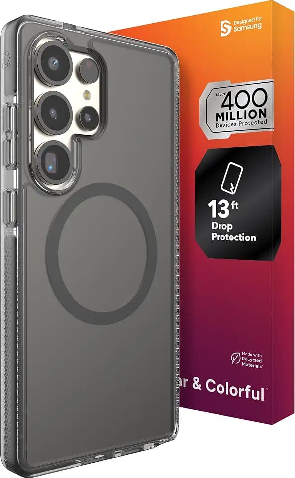 ZAGG Santa Cruz Snap Samsung Galaxy S25 Ultra Case - Slim, 13ft Drop Protection, Fast Wireless Charging Compatible, Graphene Strength, 70% Recycled Material, Anti-Scratch, Secure Grip, Midnight