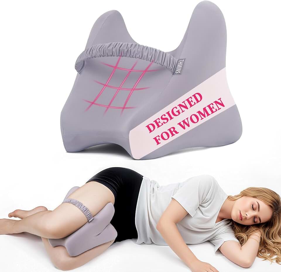 THMINS Kniekissen aus Memory Foam mit Band für Seitenschläfer und Damen