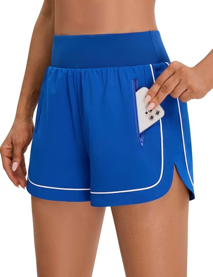 BMJL Women's Workout Shorts Athletic Running Shorts 2.5" High Waisted Gym Shorts Color Block Sporty Shorts