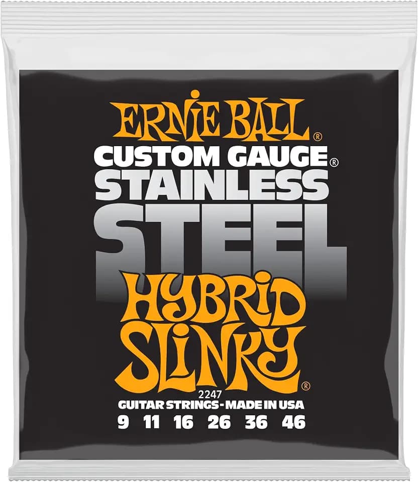 Ernie Ball Hybrid Slinky Stainless Steel Electric Guitar Strings, 9-46 Gauge (P02247)