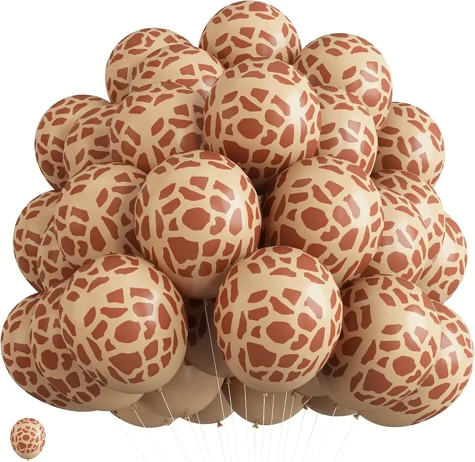Giraffe Print Balloons Set, 12 Inch Safari Animal Deer Print Latex Balloons for Kids Two Wild One Birthday Decorations Baby Shower Forest Woodland Zoo Jungle Wildlife Theme Safari Party Decorations