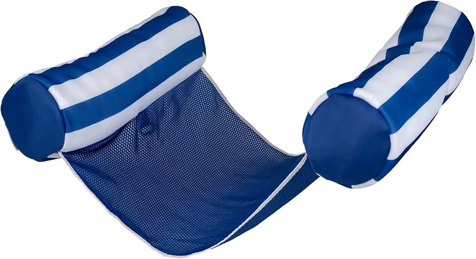 Big Joe Shaka Hammock Sling Pool Float, No Inflation Needed Nautical Stripe