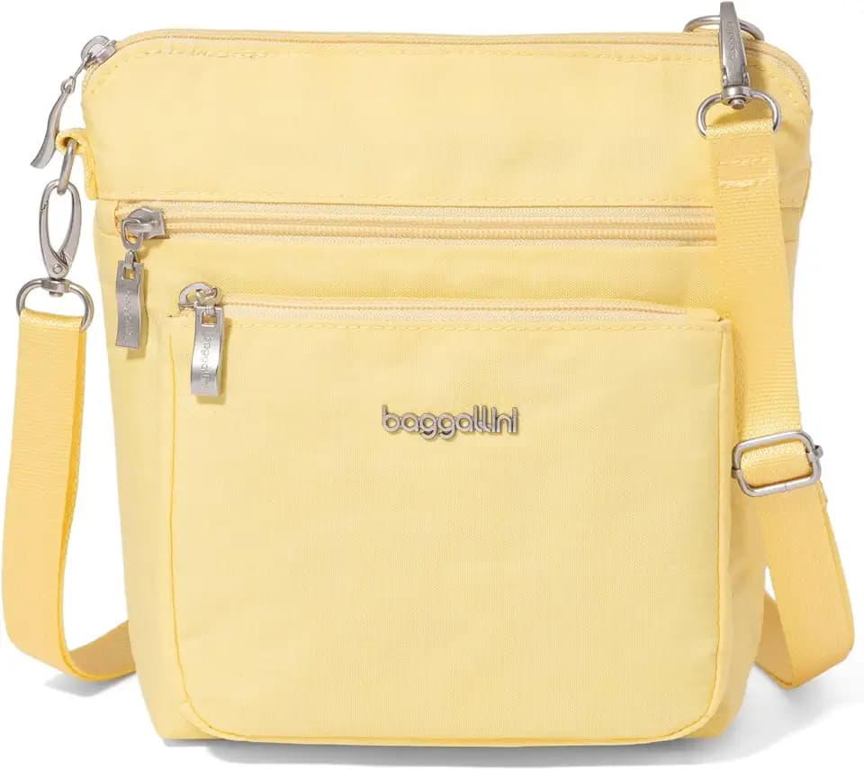 Baggallini Modern Pocket Crossbody Bag for Women, 8.5"x8.5" Handbag Purse with RFID, Lightweight Water-Resistant