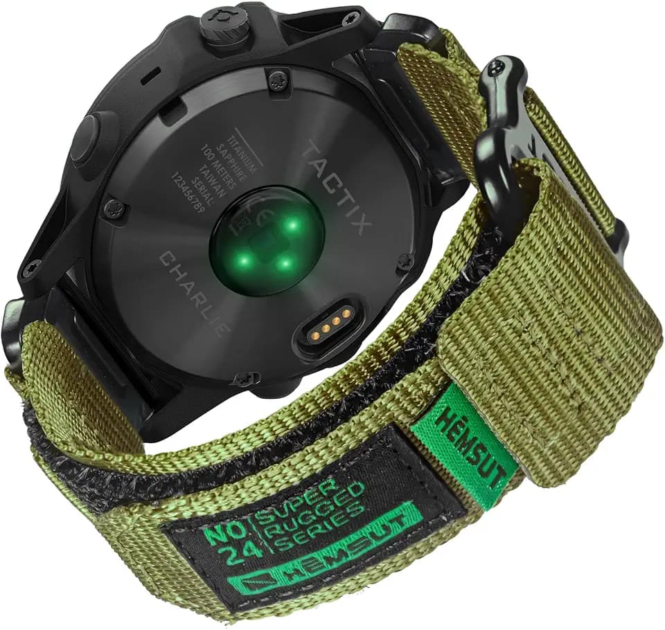 22mm Klettverschluss Armband Kompatibel mit Garmin Fēnix 9/9 Pro/Solar 47mm | Nylon Sportarmband für Fenix 8 47mm/5/6/6 Pro/7/Epix Gen 2/Forerunner 965 Langlebig & Atmungsaktiv Ersatzband für Männer
