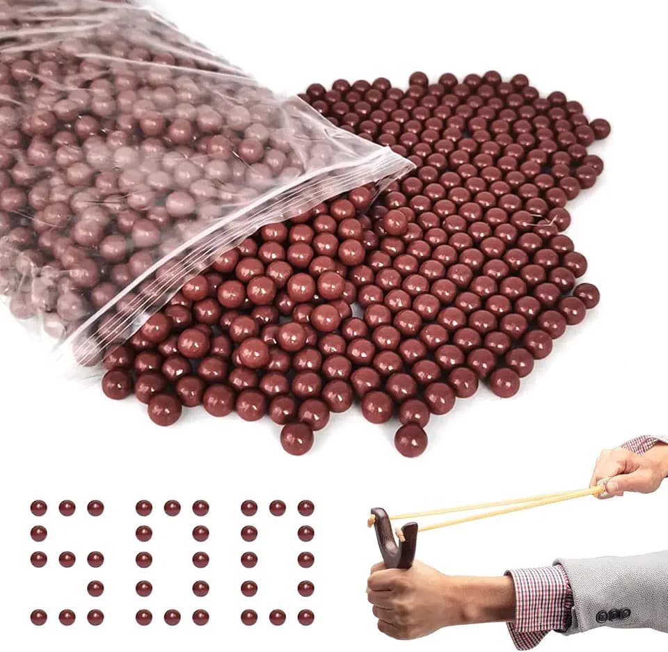 500 Stück Steinschleuder Munition (Biologisch Abbaubar), 9 mm Steinschleuder Kugeln Steinschleuder Munition Schlammkugeln für Steinschleudern Harte Tonkugeln