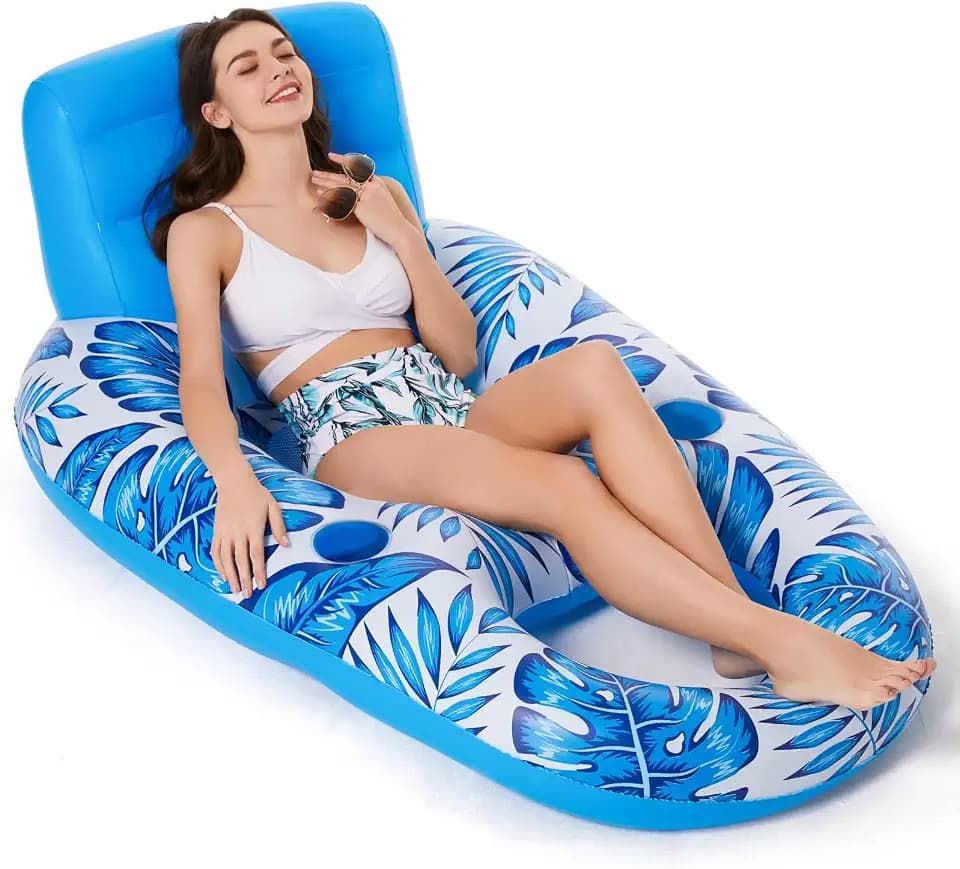 Jasonwell Inflatable Pool Float Adult - Pool Floaties Lounger Floats Raft Floating Chair Water Floaties for Swimming Pool Lake Lounge Float with Cup Holders Beach Pools Party Toys for Adults