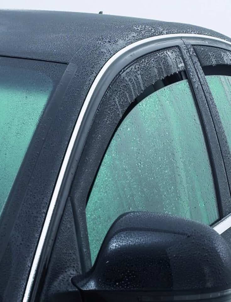Vordere Windabweiser (1 Set) für die Fahrer und Beifahrerseite-CLS003P0095D passend für Volvo S60 Limo, TYP Z, 4-Door, 2019- Dunkles Material