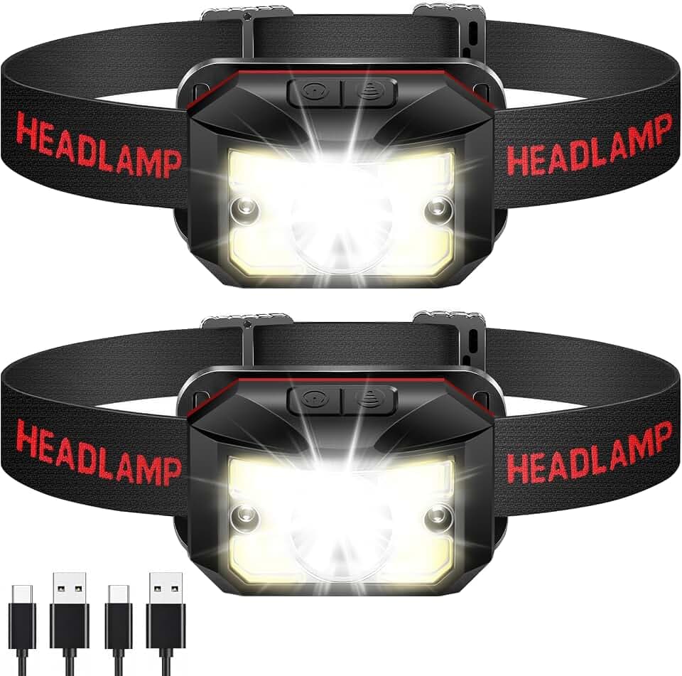 2 Pack Headlamp Rechargeable - Christmas Stocking Stuffers Gifts for Men