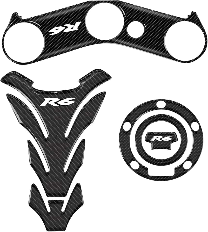 MFGZD for YZF-R6 R6 Motorcycle Tank Pad Gas Tank Protector(White)