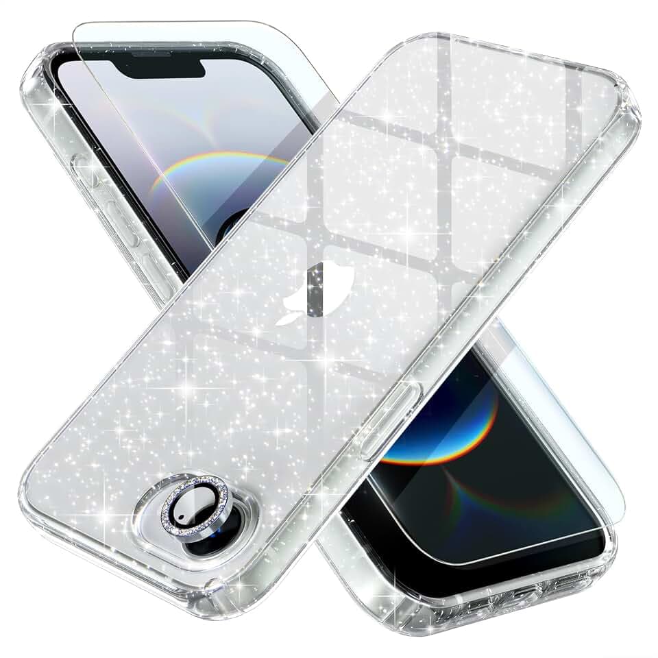 Choiche for iPhone 17e/ 16e Case Clear Women Girly (Glitter Clear)