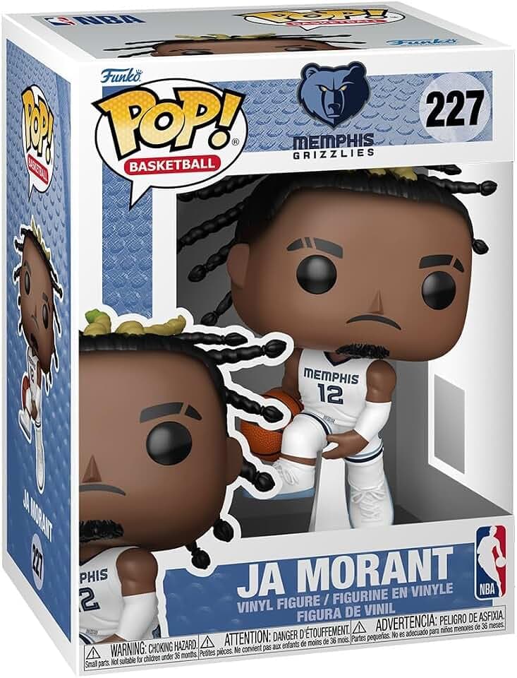 Funko POP! NBA: Grizzlies - Ja Morant (Home) | Offizieller Fanartikel und Merch - Vinyl Sammelfigur als Regal Deko - Geschenkidee zum Geburtstag für Fans und Sammler