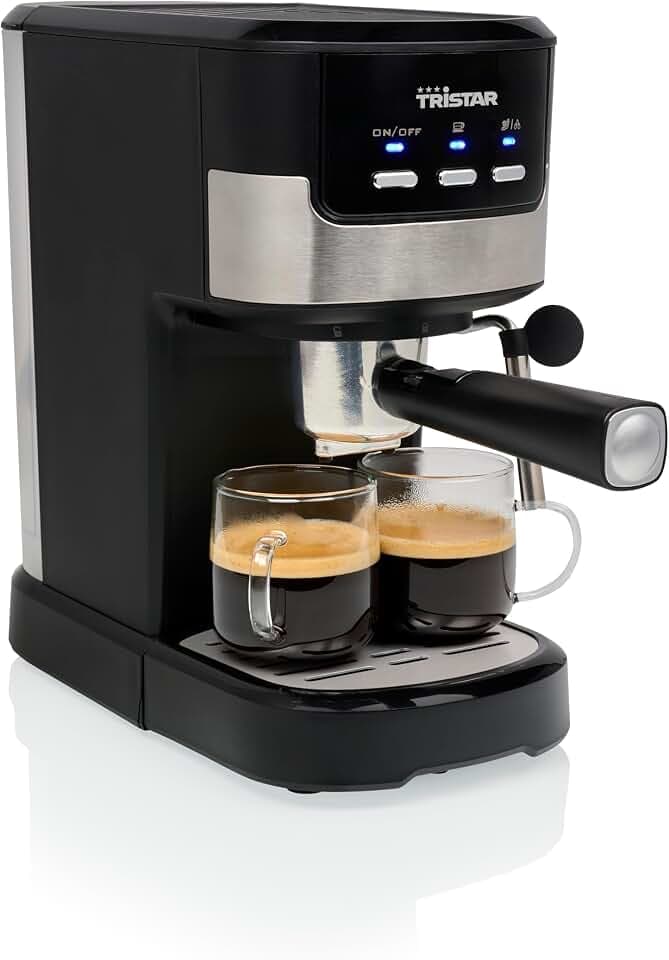 Tristar Espressomaschine | 2 Tassen gleichzeitig | Geeignet für Nespresso-Kapseln und gemahlenen Kaffee | Tassenwärmer | Spülmaschinenfest | 20 bar | 1100 W | CM-2278