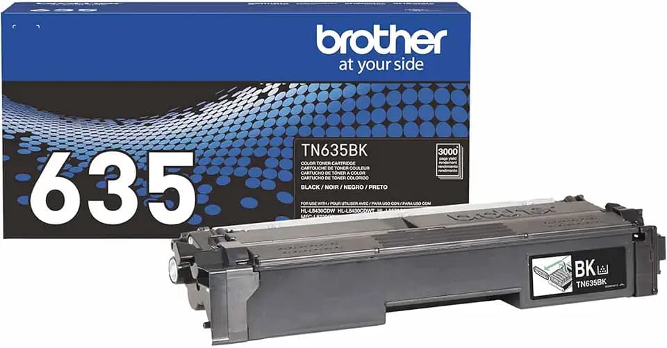 Brother Genuine TN635BK Standard Yield Black Toner Cartridge, 1 Pack