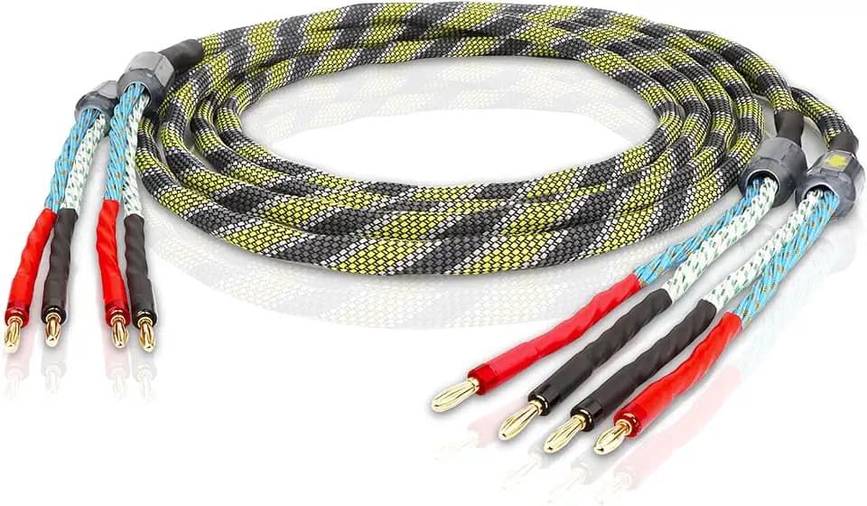 9AWG Speaker Wire 2 x 6.3 mm² HiFi Audiophile Speaker Cable 1 Pair(1.5M)
