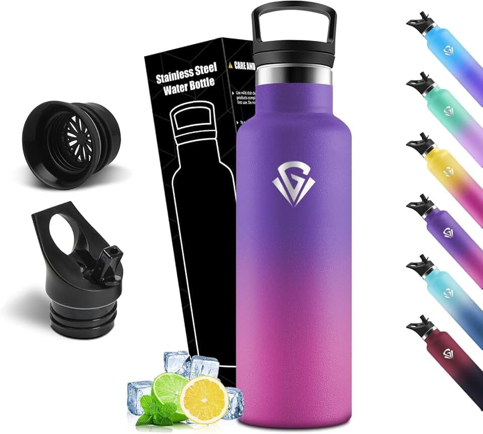 Trinkflasche Edelstahl 750ML BPA-Frei, Auslaufsichere Isolierflasche Doppelwandig, Wasserflasche mit Strohhalm, 18/8 Edelstahl, Thermosflasche, Trinkflasche Kohlensäure Geeignet für Sport