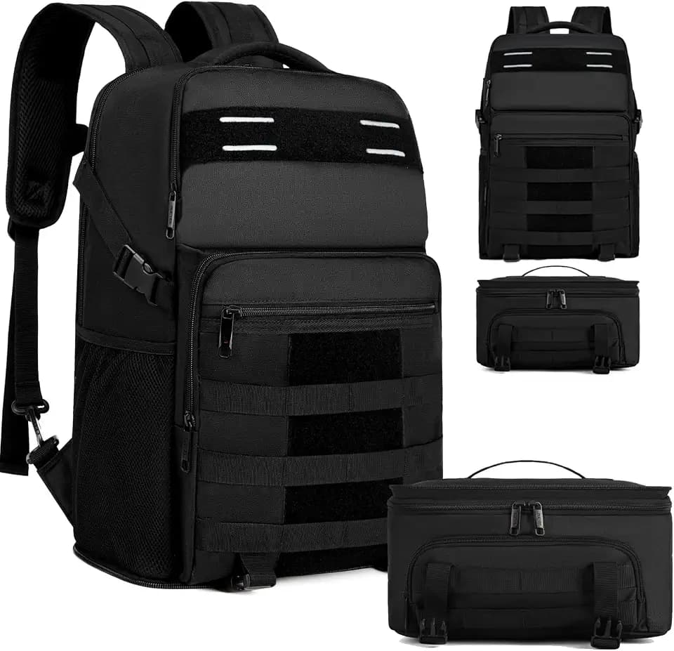 RUCYEN Lunch Backpack, Insulated Cooler Backpack Removable Lunch Box for Men Women, 15.6 Inches RFID Blocking Laptop Backpack Lunch Bag for Work Travel Black