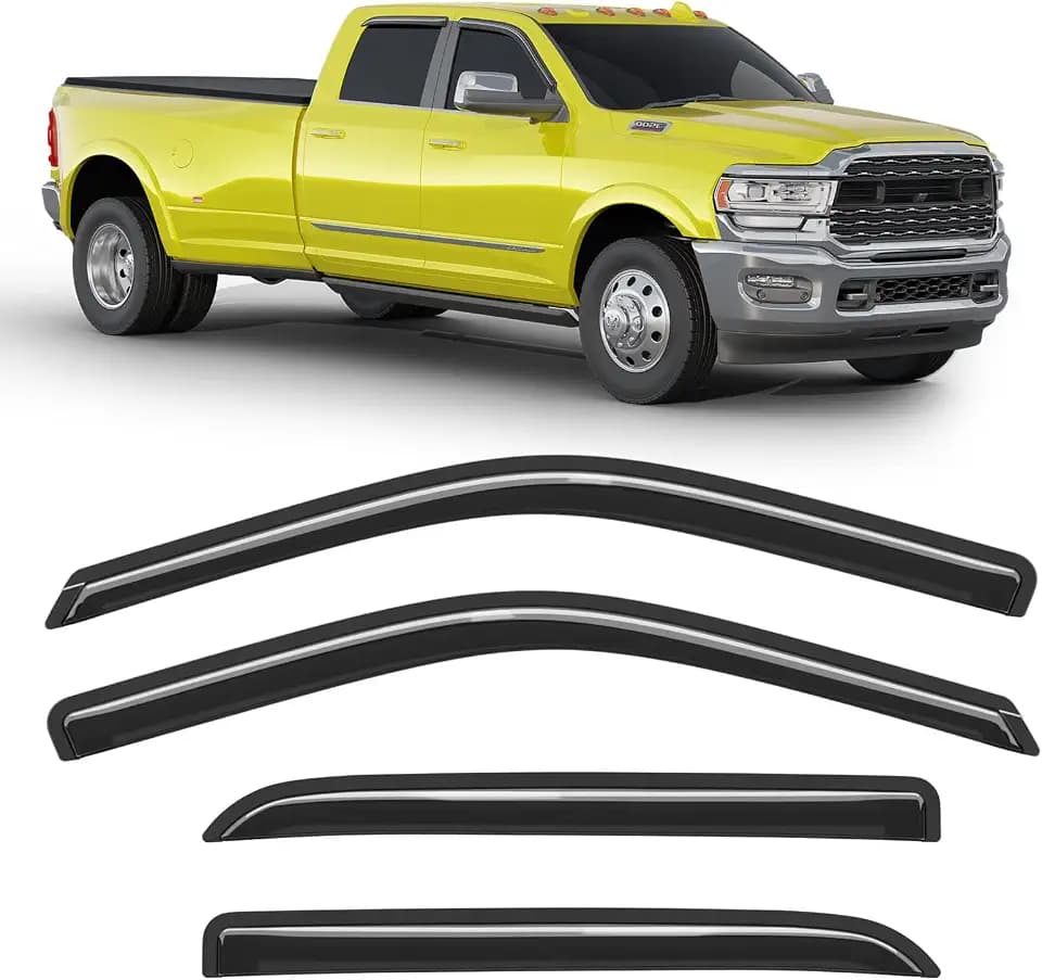 Window Rain Guards for Dodge Ram 1500 2009-2024&Ram 2500/3500 2010-2026