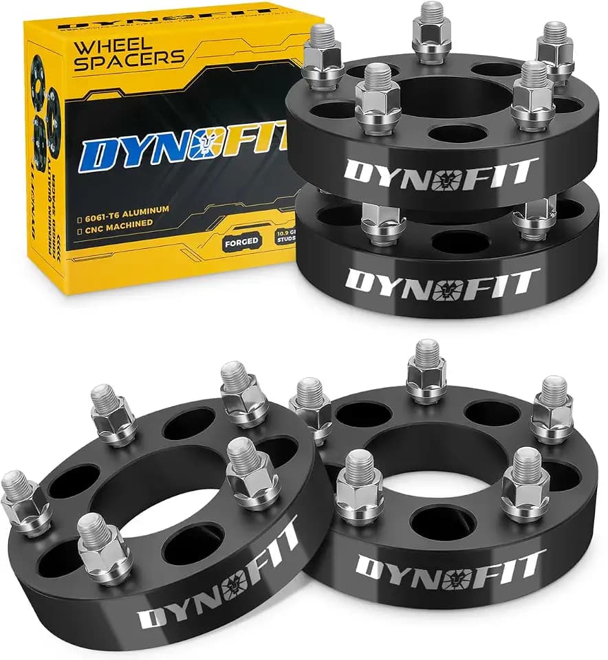 Dynofit 5x4.5 to 5x5 Wheel Adapters,1.25" Convert Wheel Spacer for Jeep Jk Wk Wj Xk Wheels on Tj Yj Kk Xj Mj Kj Zj, Put 5x127mm Wheels on 5x114.3mm Vehicles with 1/2"-20 Studs, 71.5mm Hub Bore