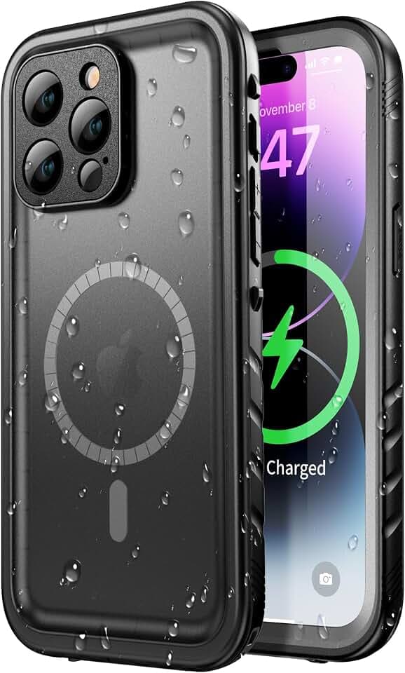 SPORTLINK for iPhone 14 Pro Max Waterproof Case, Mag/Black