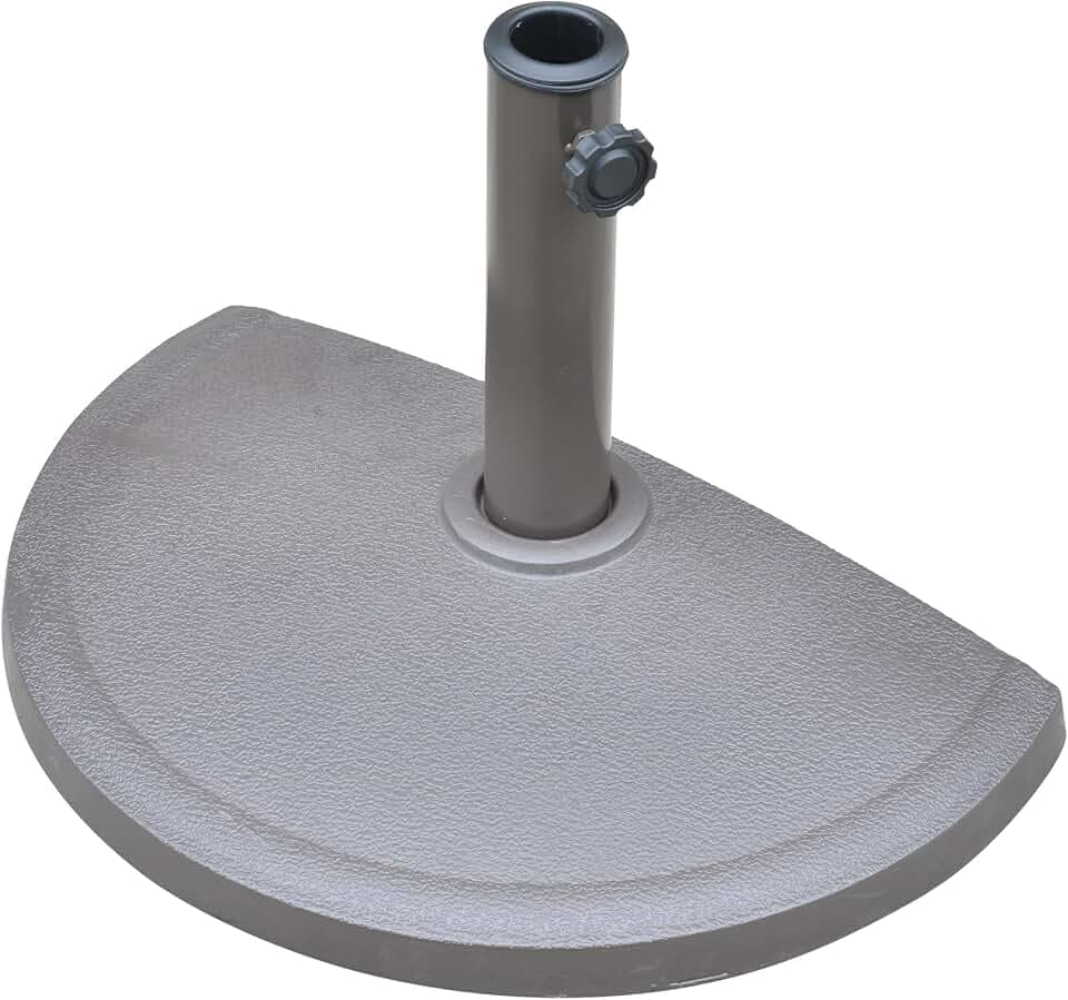 Island Umbrella Resin Half Round Umbrella Base, Brown 20-lbs