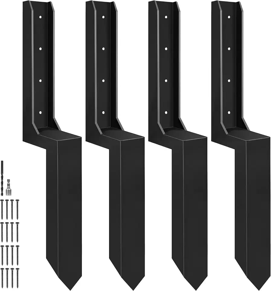 18lb/4pk Heavy Duty Fence Post Repair Kit,33.5" Fence Anchor Ground Stake