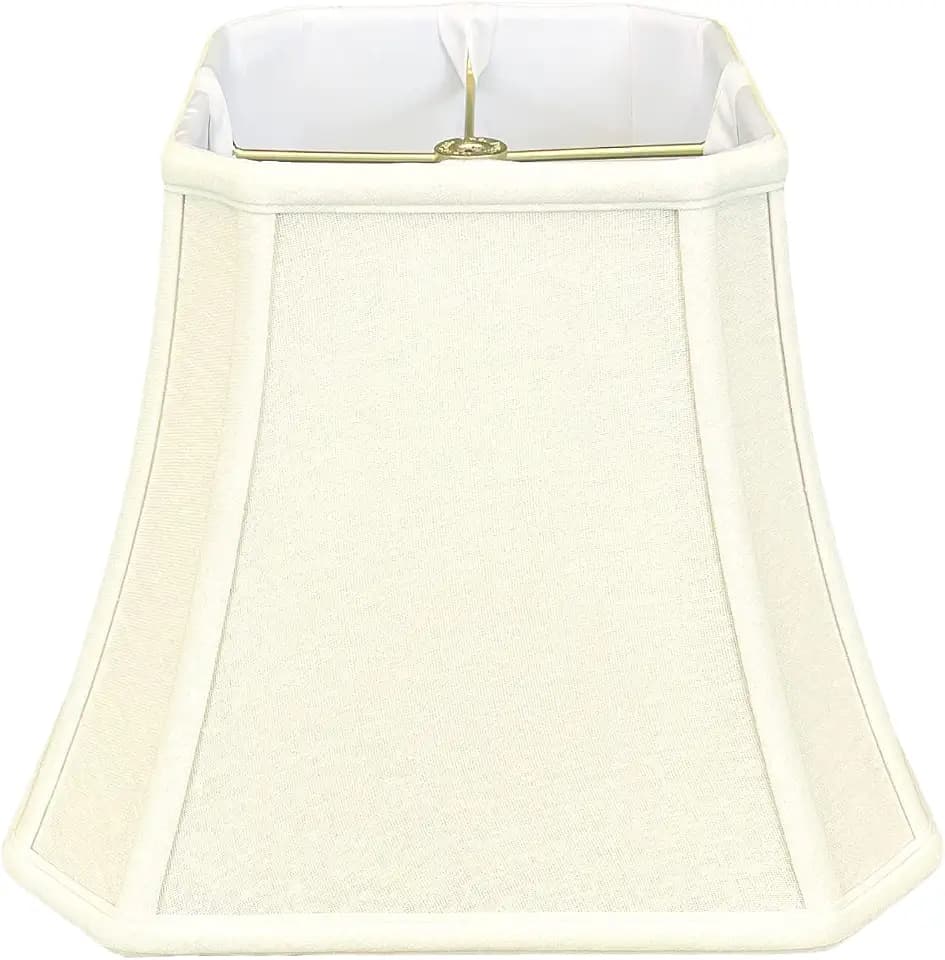 Royal Designs, Inc. BSO-705-12LNEG Square Cut Corner Bell Basic Lamp Shade, 7.5 x 12 x 10.25, Linen Eggshell