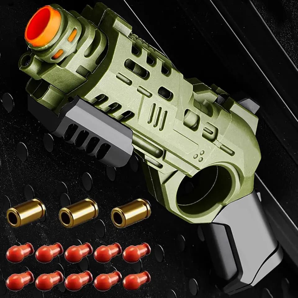 Ography Fidget Gun Fidget Toys Adults, Fidget Slider Toy Gun Stress Relief Relax EDC Gyro Finger Toy Fidget Ring Enhanced Feel Fingertip Textured Spinner Flip for Age 14+ (Army Green)