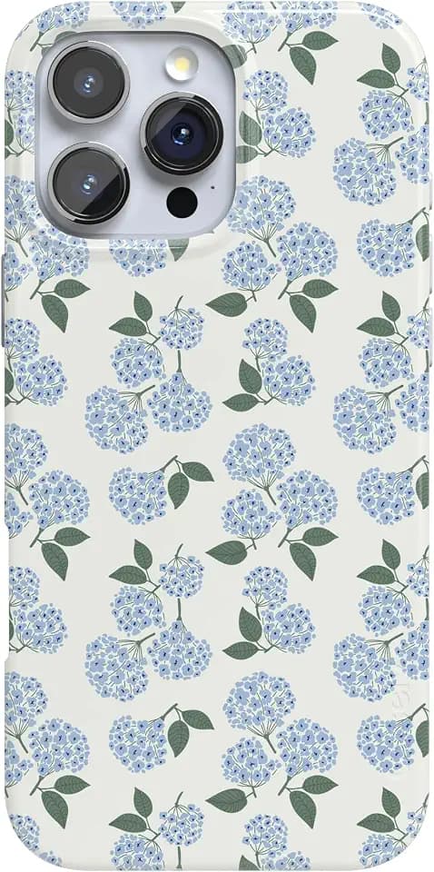 Casely iPhone 16 Pro Max Case | Nantucket Cottage | Blue Hydrangea | Compatible with MagSafe | Classic Ultra Slim Design