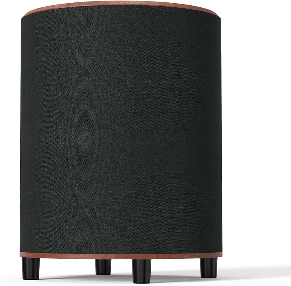 LITTOAK Powered Subwoofer, 6.5’’ Sub with DSP, Up to 100 Watts Home Theater Subwoofers, Down-Firing Subs, Class-D Amp, 40-250Hz, Low Pass dial, Phase Switch, Big Bass in Compact Design