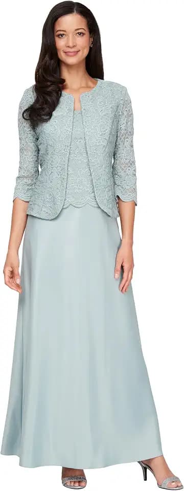 Alex Evenings Womens Two Piece Mother of The Bride Dress with Lace Jacket
