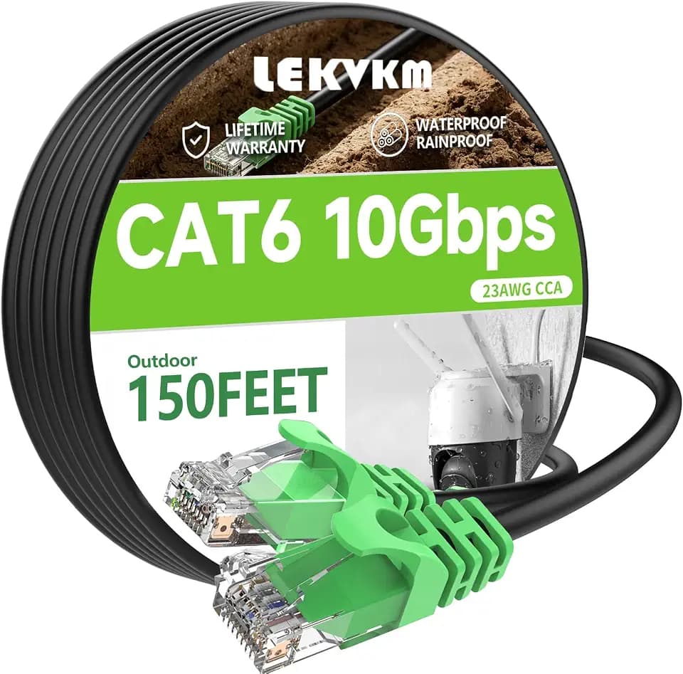 Cat 6 Ethernet Cable, Green Head, 150 ft