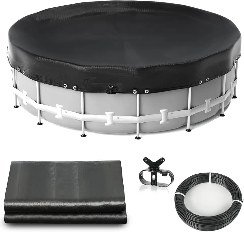 15ft Round Pool Covers for Above Ground Pools, 600D Thicker Winter Cover