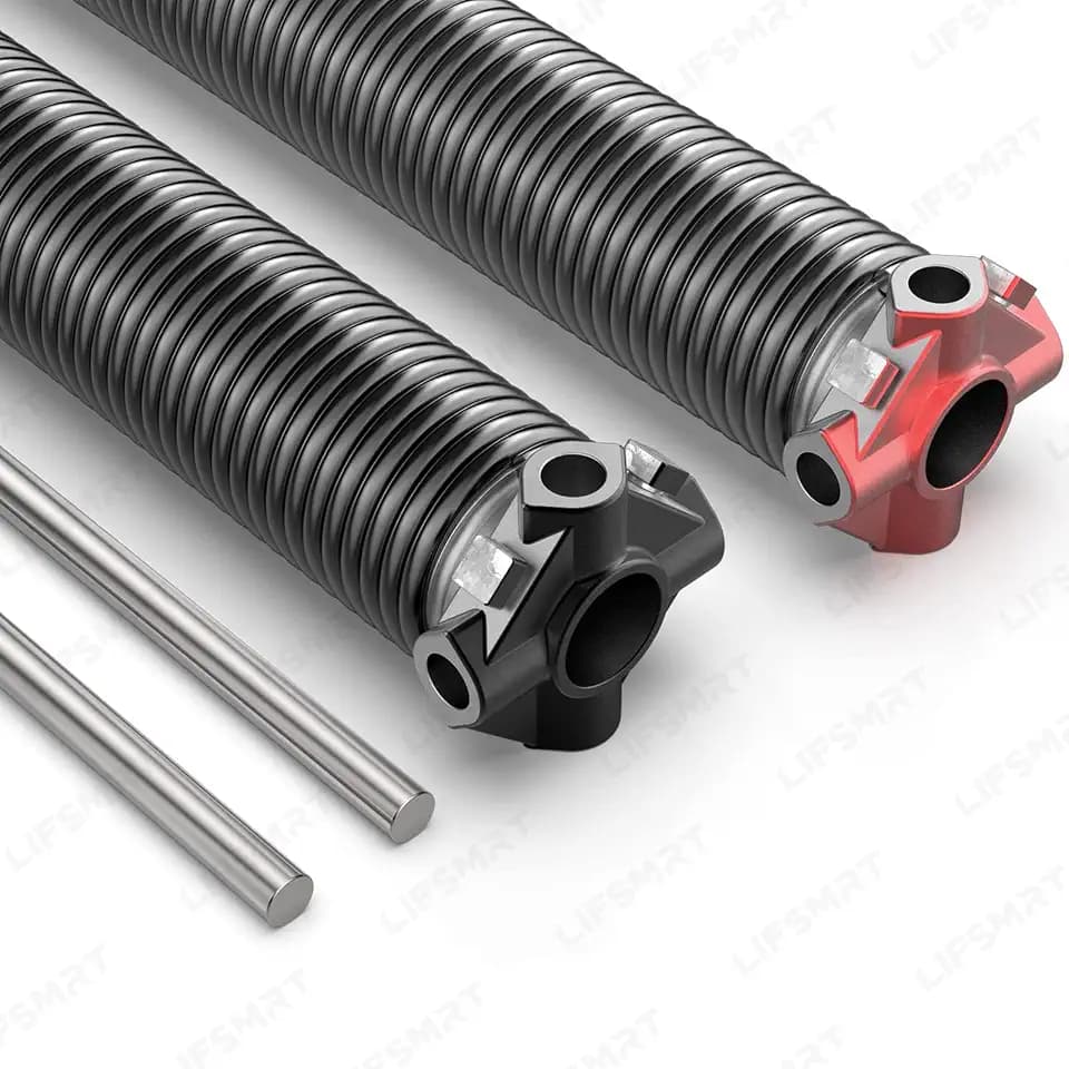Pair of 2" Garage Door Torsion Springs Replacement Set with Winding Bars, Upgrade Precision Aluminum Stationary&Winding Cones,for Family Replacement,MIN 18,000 Cycles(0.243x2''x30.5'')