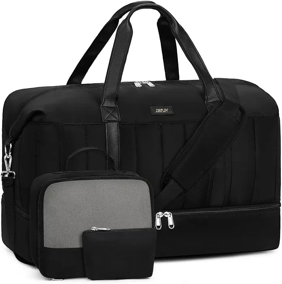 IBFUN Weekender Bags for Women, 21" Travel Duffle Bag with Shoe Compartment
