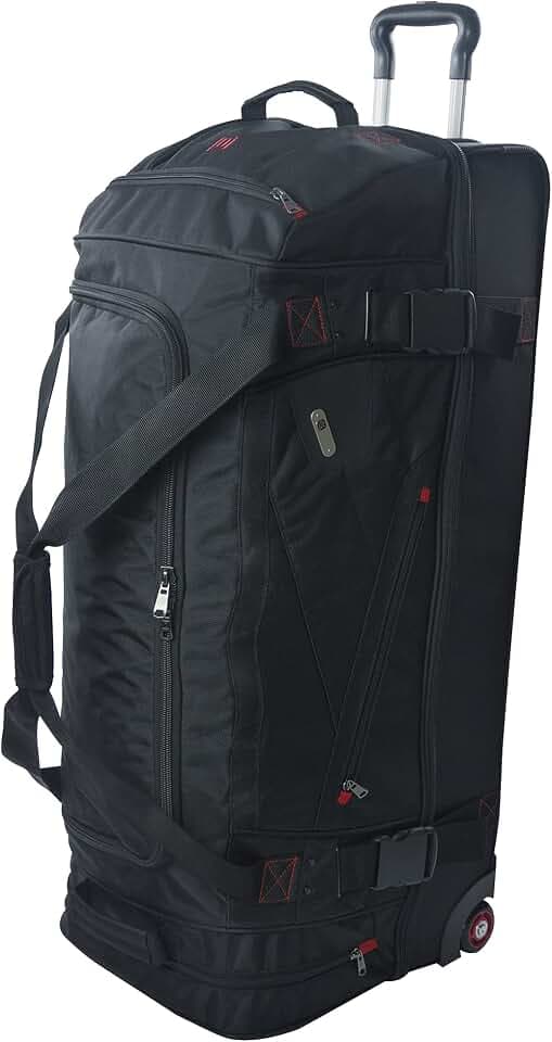ful Rolling Duffel Travel Luggage Bag with Wheels, Black, 36"