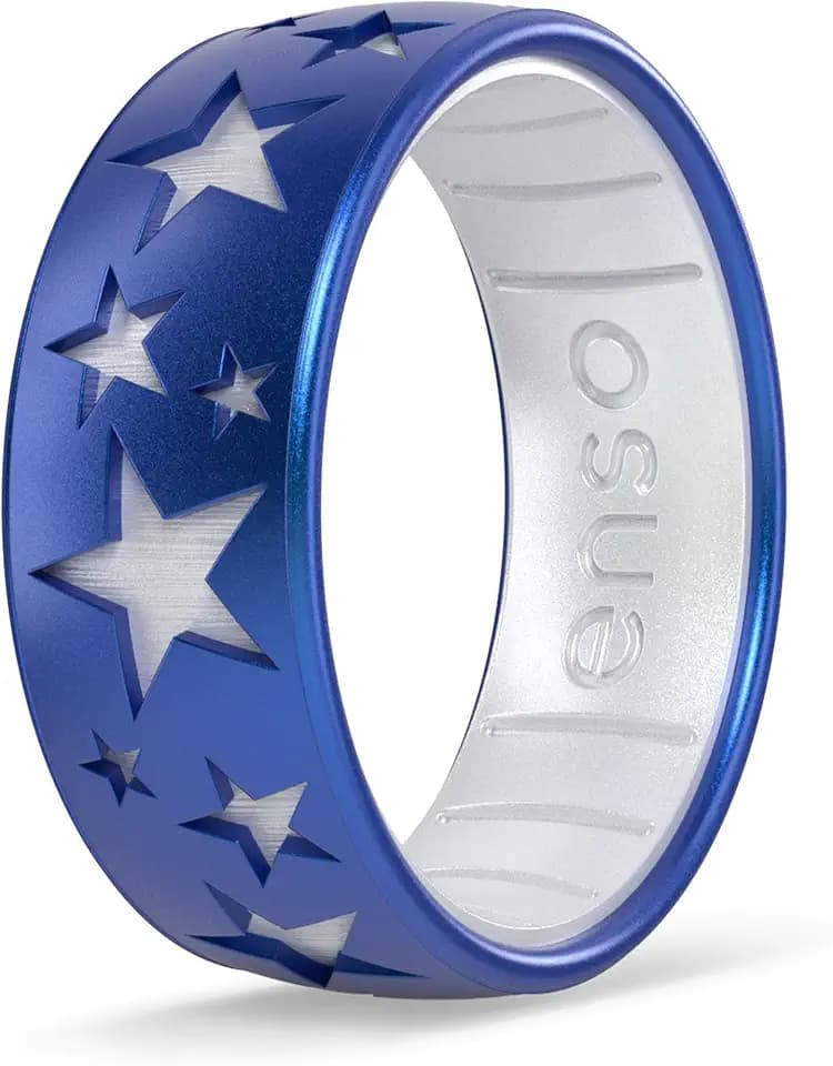 Enso Rings Signature Etched Collection - Classic Etched Silicone Rings - Comfortable and Flexible Design - Made in USA