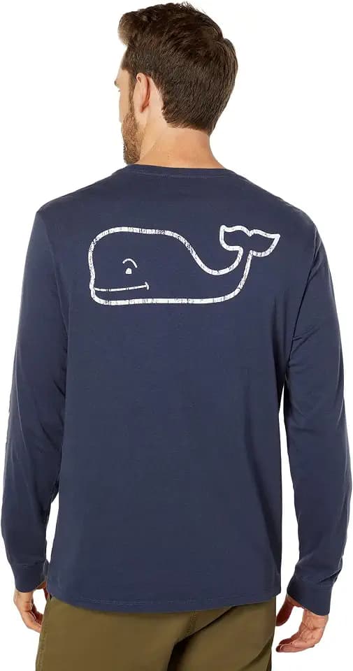 Vineyard Vines Men's Long Sleeve Vintage Whale Pocket T-Shirt
